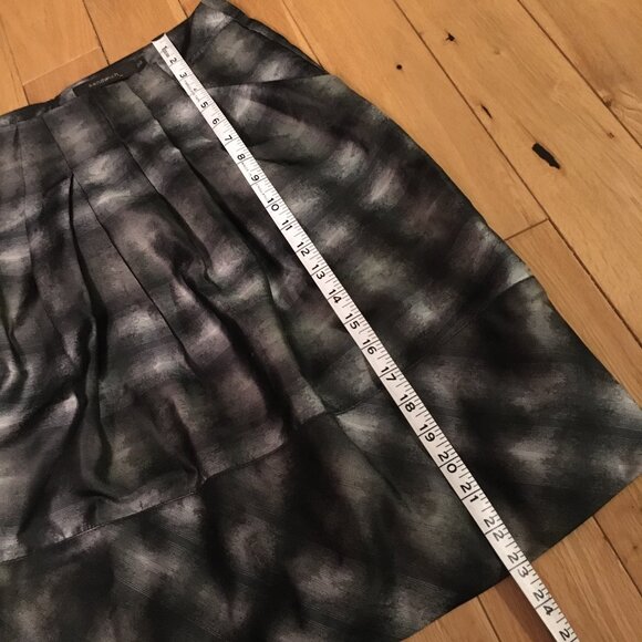 Retro Jacquard Pleated Pocketed Bubble Forest Green Lined Skirt - Picture 15 of 15